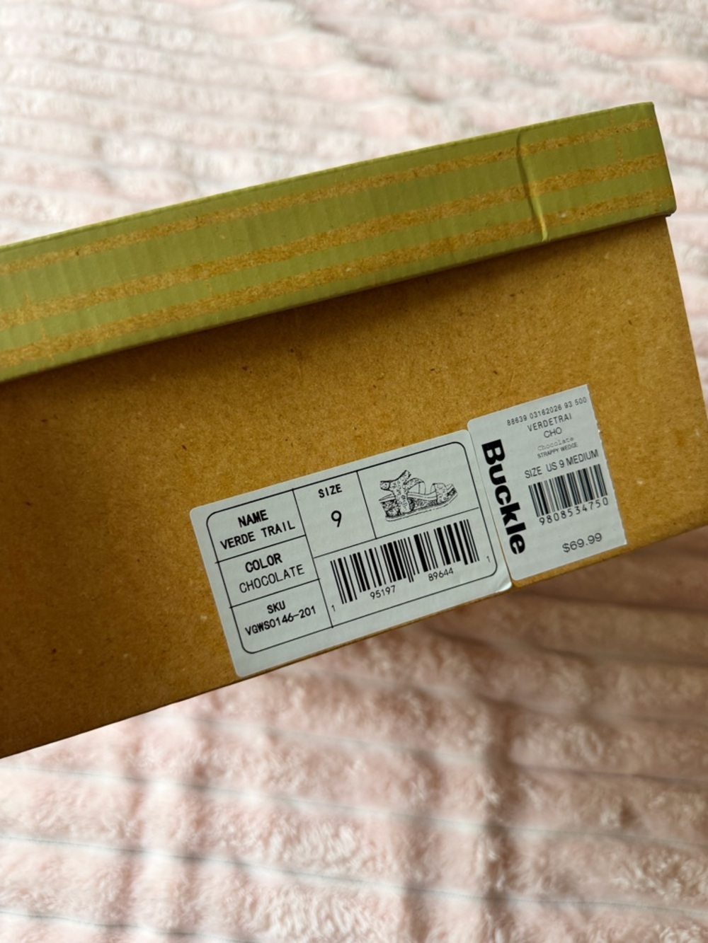 Buckle Shoe Box in Chocolate and Olive Green